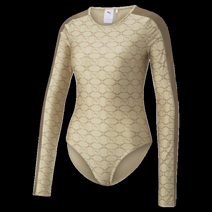 Luxe Sport Dame T7 Bodysuit Puma På Salg Lett Sand-ørkenbrun Aop