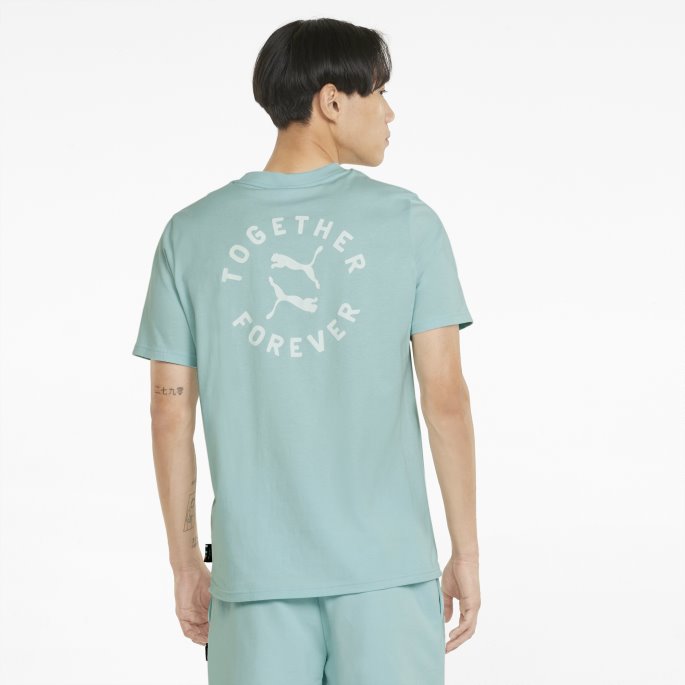 Light Aqua Pride Grafisk Herre-t-skjorte Puma På Salg