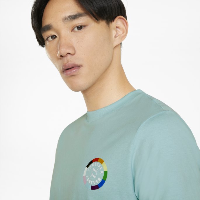 Light Aqua Pride Grafisk Herre-t-skjorte Puma På Salg