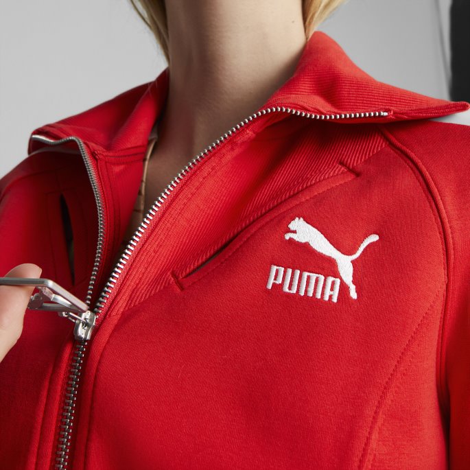 Høyrisiko Rød Puma På Salg Luxe Sport T7 Treningsjakke Kvinner