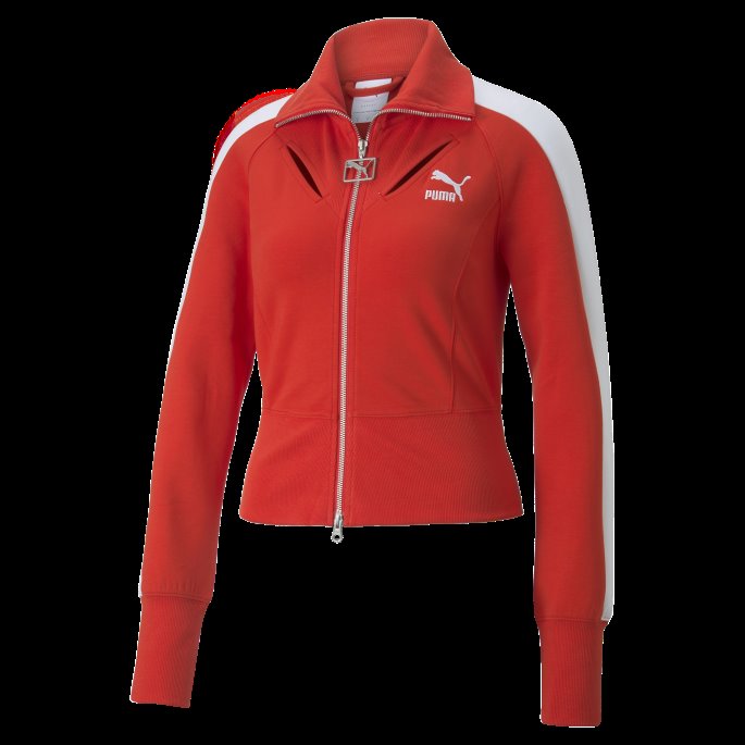 Puma På Tilbud Høyrisiko Rød Luxe Sport T7 Treningsjakke Kvinner