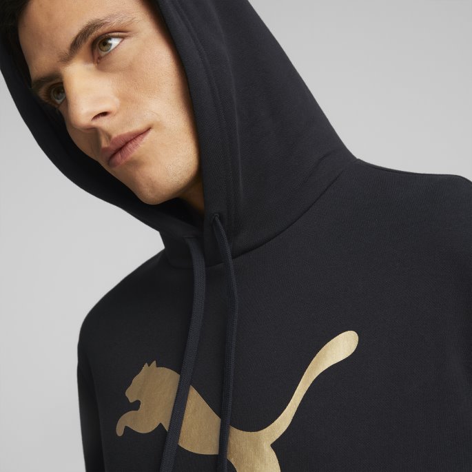 Puma På Tilbud Svart Classics Metallic Hettegenser For Menn