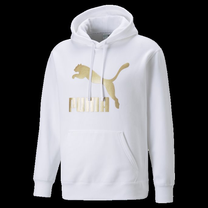 Hvit Puma På Tilbud Classics Metallic Hettegenser For Menn