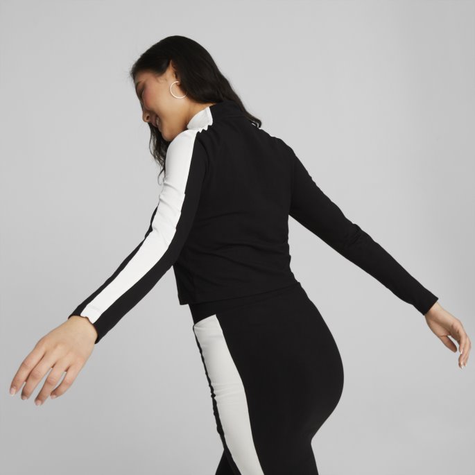 Puma På Tilbud T7 Cropped Slim Langermet Tee Kvinner Svart