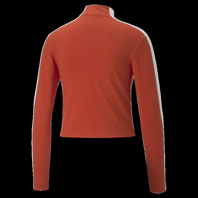 Puma På Tilbud T7 Cropped Slim Long Slee Tee Kvinner Brent Rød