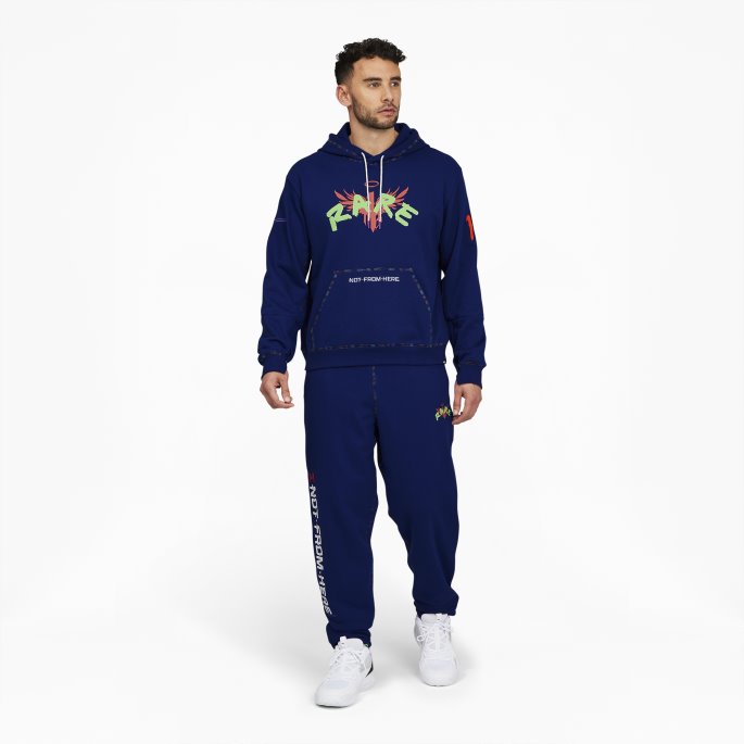 Puma På Salg Elektro Blå Sjelden Basketball Hettegenser For Menn