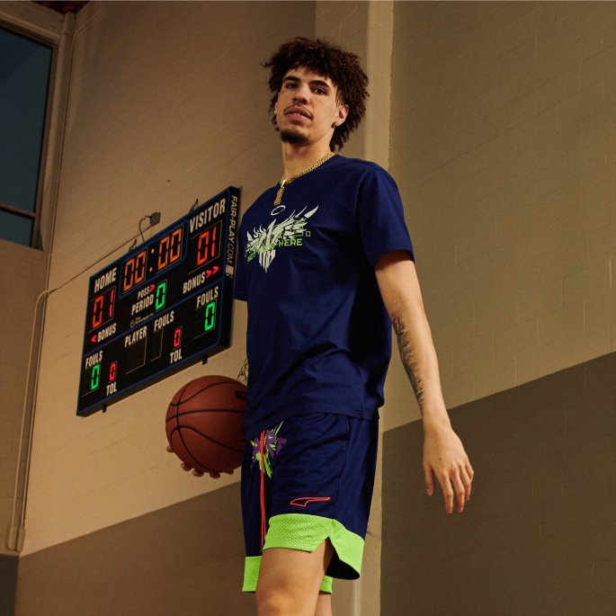 Sjelden Herre Basketball Grafisk T-skjorte Puma På Salg Elektro Blå