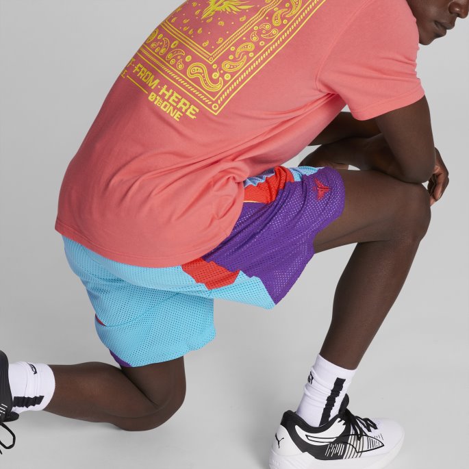 Lamelo Slashing Basketball Shorts Menn Puma På Tilbud Blå Atoll