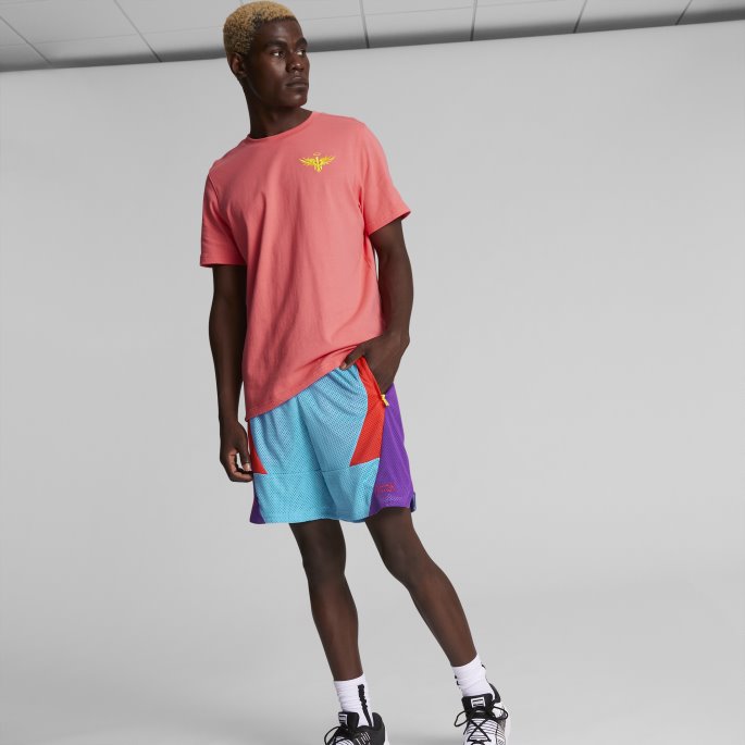 Lamelo Slashing Basketball Shorts Menn Puma På Tilbud Blå Atoll