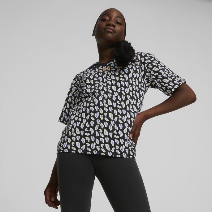 Black-aop Puma På Tilbud Klassiske 90-talls Prep Poloskjorte Store Barn