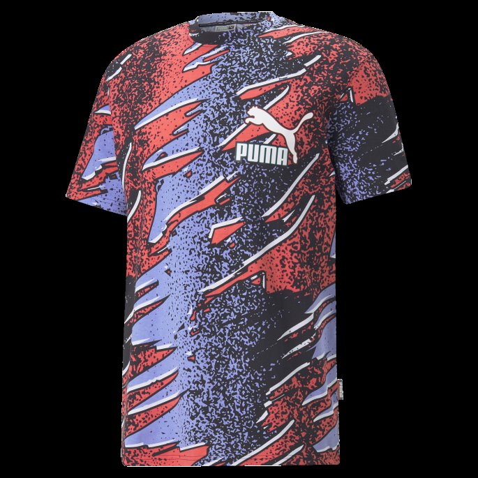 Puma På Tilbud Lavendar Pop-aop Fandom Trykt Herre-t-skjorte
