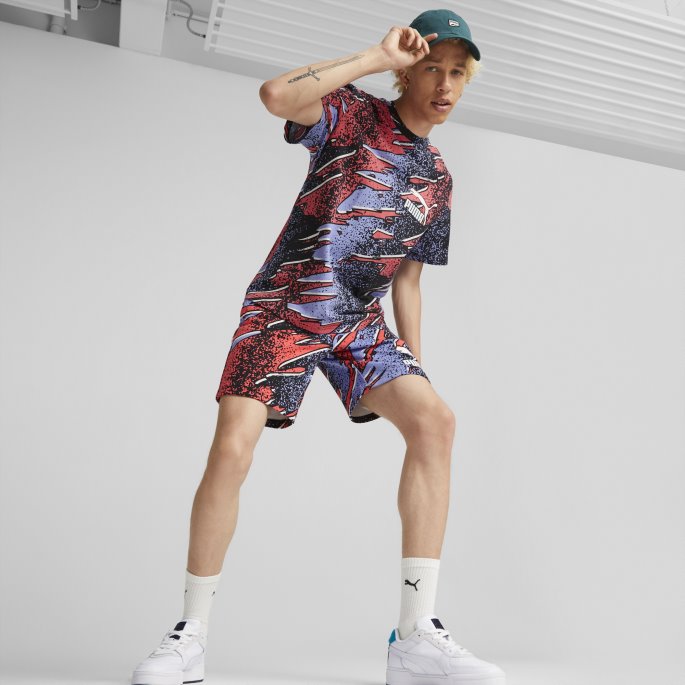 Lavendar Pop-aop Puma På Tilbud Fandom-trykte Herreshorts