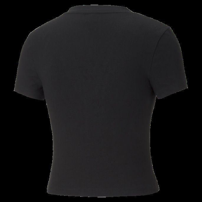 Svart Puma På Tilbud Klassikere Cropped Slim Tee Kvinner