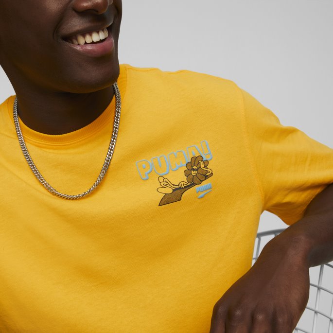 Downtown Grafisk Tee Menn Tangerine Puma På Salg