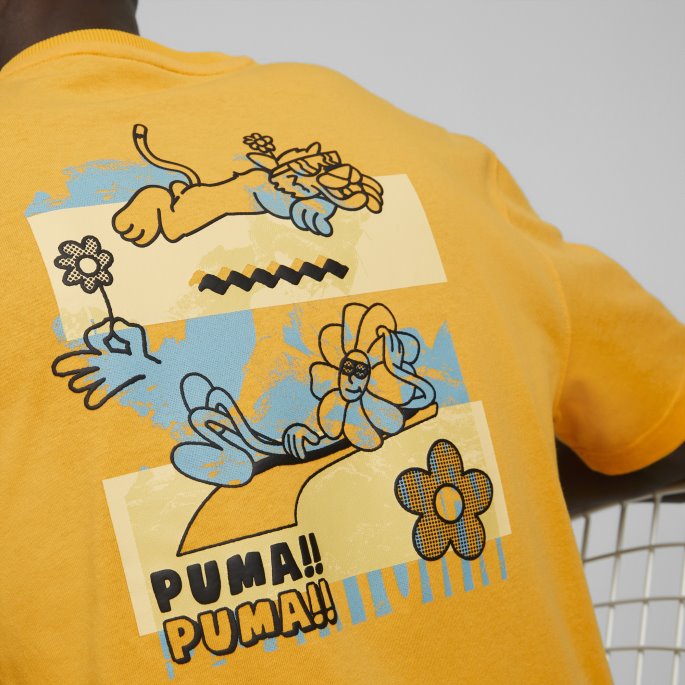 Downtown Grafisk Tee Menn Tangerine Puma På Salg