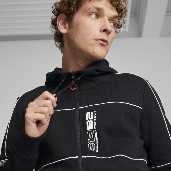 Puma På Tilbud Scuderia Ferrari Race Slim Fit Hettejakke Herre Svart
