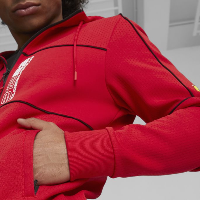 Puma På Tilbud Scuderia Ferrari Race Slim Fit Hettejakke Herre Rosso Corsa