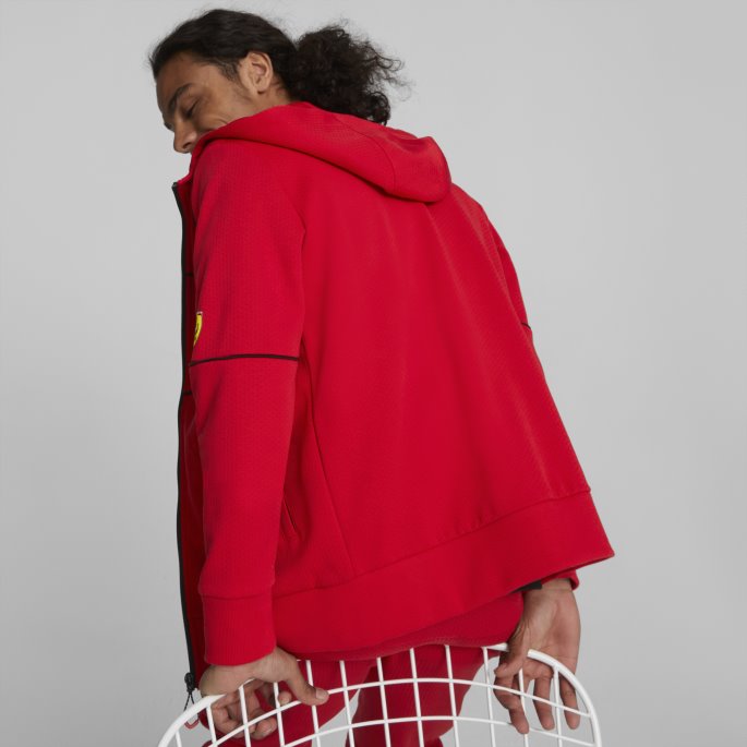 Puma På Tilbud Scuderia Ferrari Race Slim Fit Hettejakke Herre Rosso Corsa