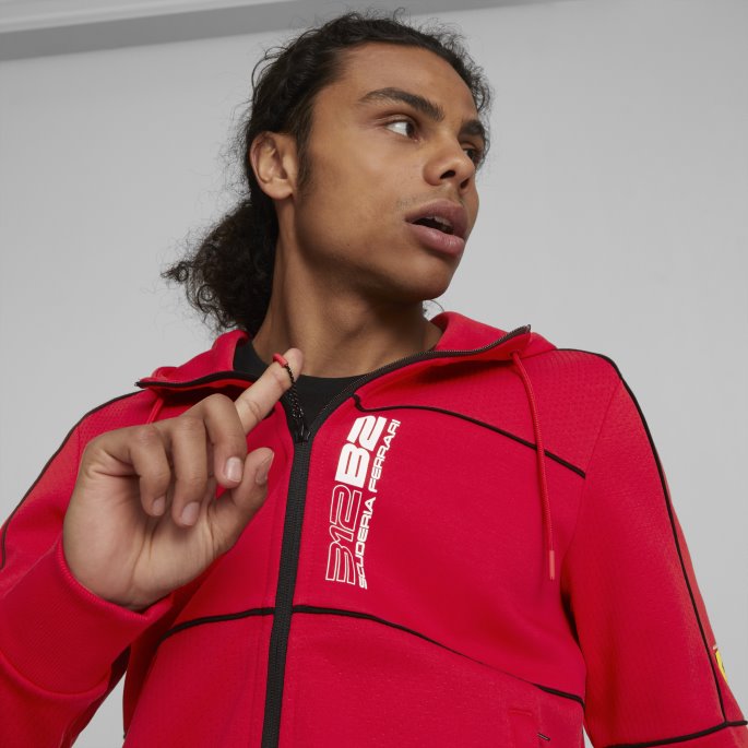 Puma På Tilbud Scuderia Ferrari Race Slim Fit Hettejakke Herre Rosso Corsa