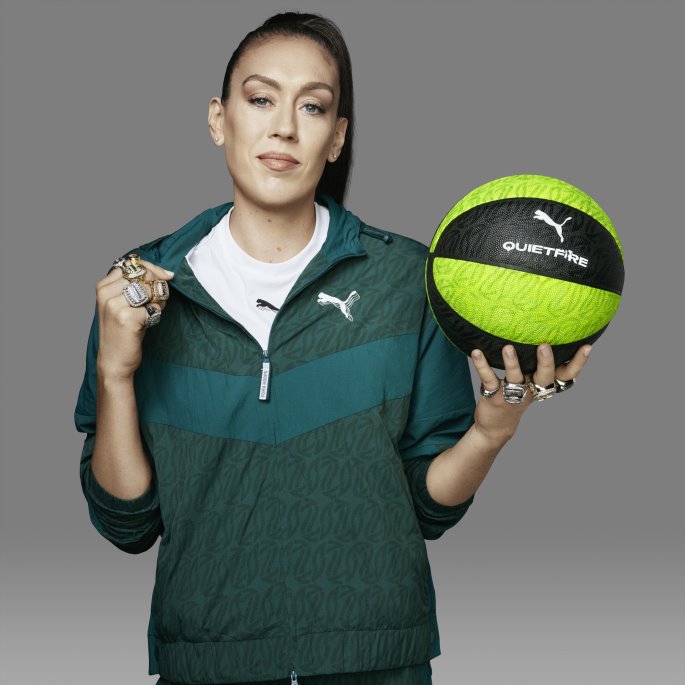 Stewie Stormklokke Pakkebar Basketballjakke For Kvinner Puma På Tilbud Varsity Green