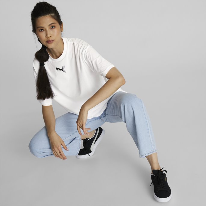 Hvit Stewie Basketball T-skjorte For Kvinner Puma På Salg