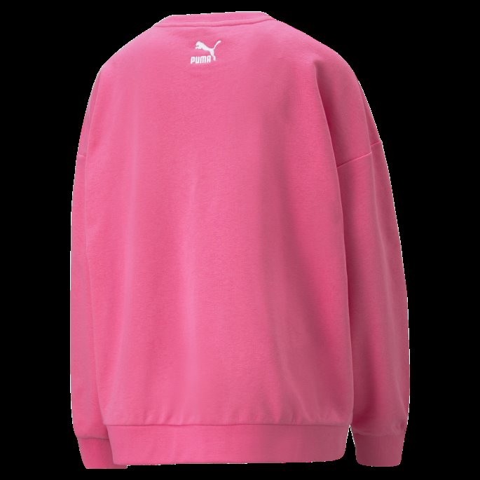 Puma På Tilbud Carmine Rose Retro Sweatshirt Med Rund Hals For Kvinner