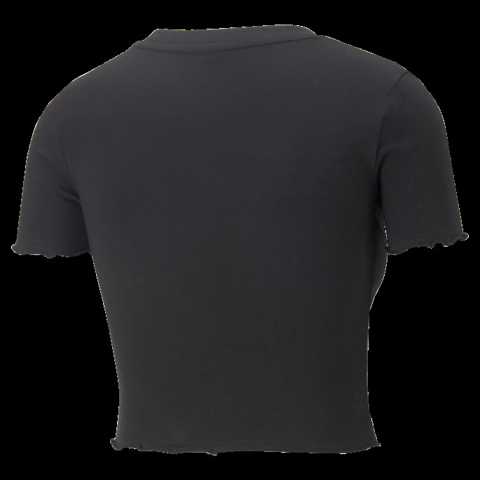 Puma På Tilbud Svart Retro Cropped Tee Kvinner