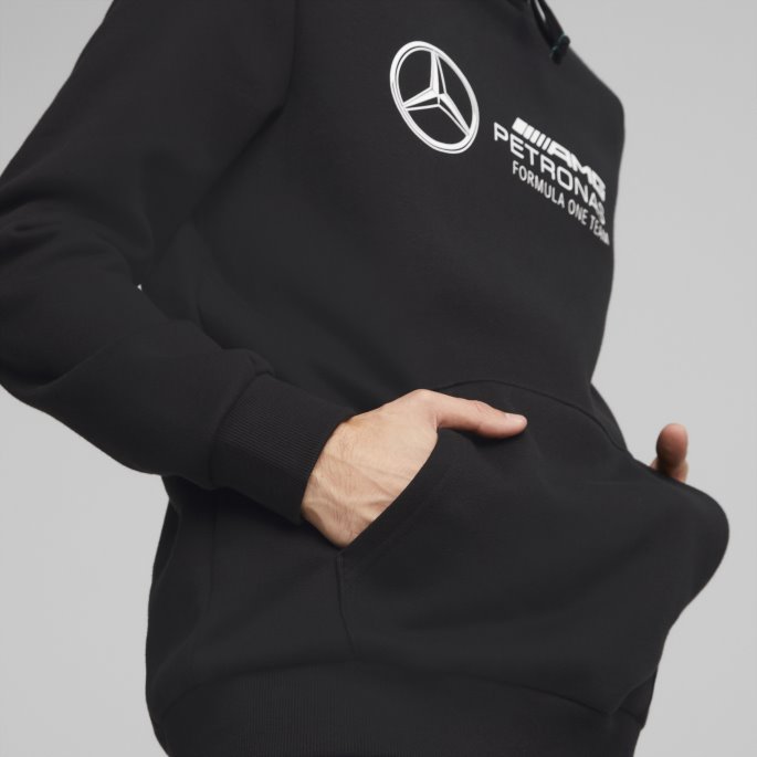 Puma På Salg Mercedes-amg Petronas Motorsport F1 Essentials Fleece Hettegenser Svart