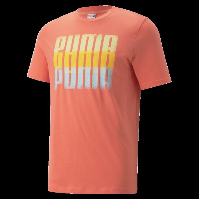 Summer Squeeze Herre Grafisk T-skjorte Puma På Tilbud Laks