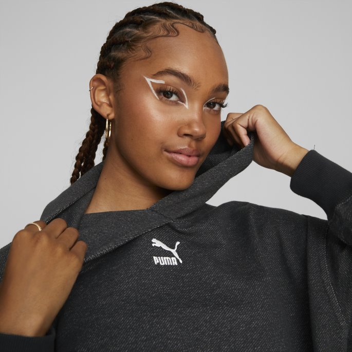 Puma På Tilbud Klassikere Soft Ink Hettegenser Dame Svart