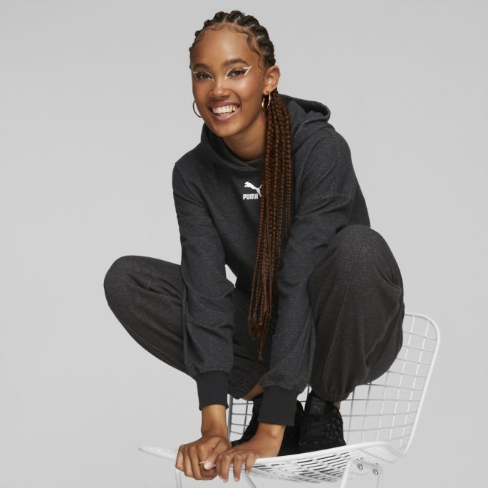 Puma På Tilbud Klassikere Soft Ink Hettegenser Dame Svart