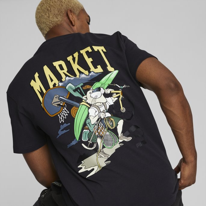 Puma På Tilbud X Market Grafisk T-skjorte For Menn Fantomsort
