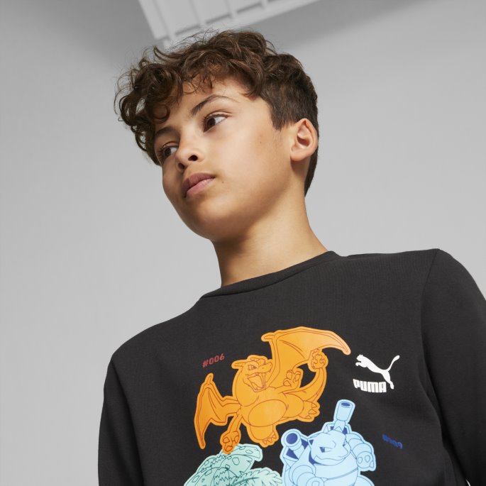 Puma På Tilbud X Pokmon Crewneck Sweatshirt Ungdom Svart