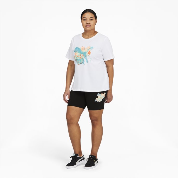 Skjult Blomst Høy Midje 7' Dameshorts Svart Puma På Salg
