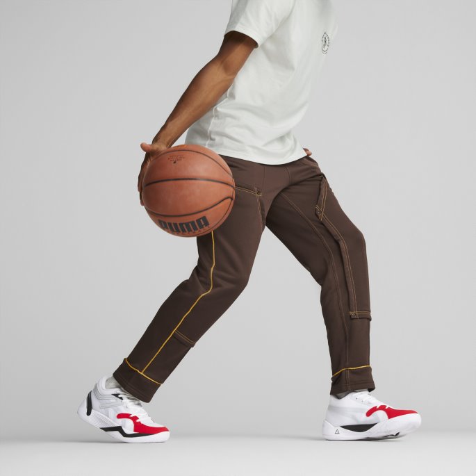 Puma På Tilbud X Sorte Femmere Basketballbukser For Menn Kastanje