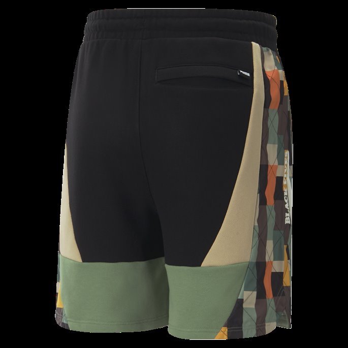 Puma På Tilbud X Svart Femmer Basketballshorts For Menn Svart-lys Sand-støvet Grønn