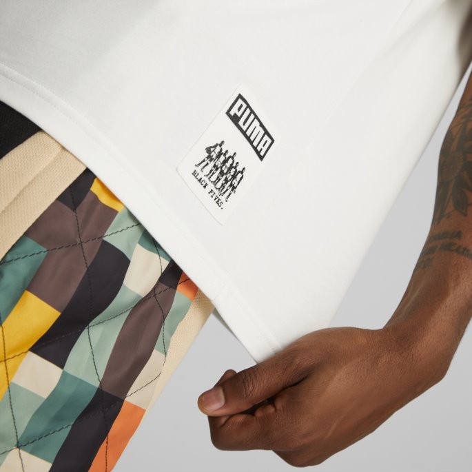 Puma På Tilbud X Svart Femmer Kortermet Basketball T-skjorte Herre Hvit
