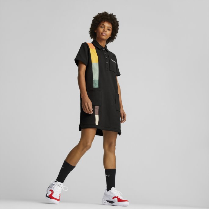Puma På Tilbud X Svart Femmer Dame Basketball Jersey Kjole Svart