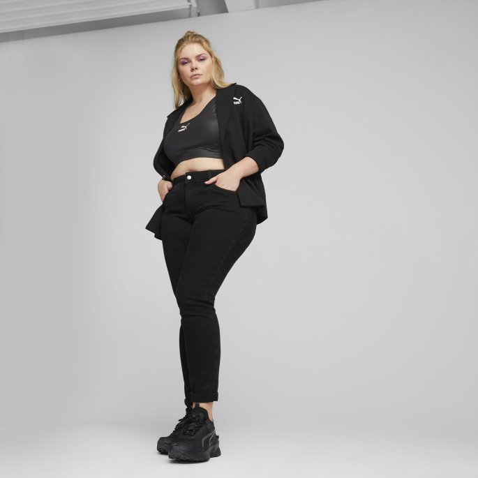 Puma På Tilbud T7 Skinnende Crop Top For Kvinner Svart-urørt