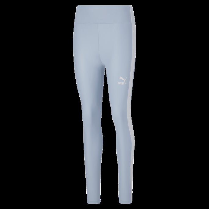 T7 Skinnende Leggings Med Høy Midje For Kvinner Blå Vask Puma På Tilbud