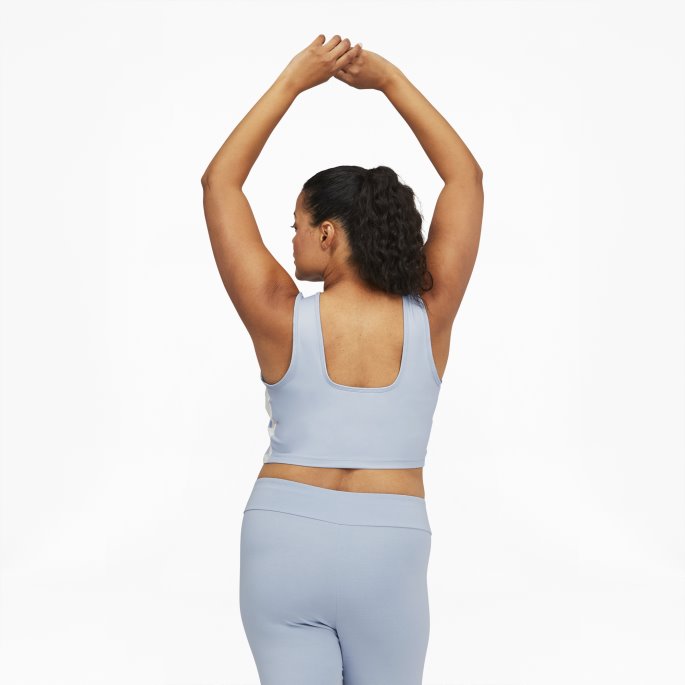 T7 Skinnende Kvinners Crop Top Pl Blue Wash Puma På Salg