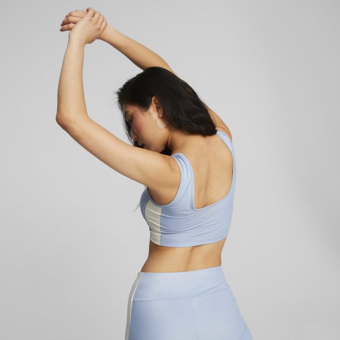 T7 Skinnende Kvinners Crop Top Pl Blue Wash Puma På Salg