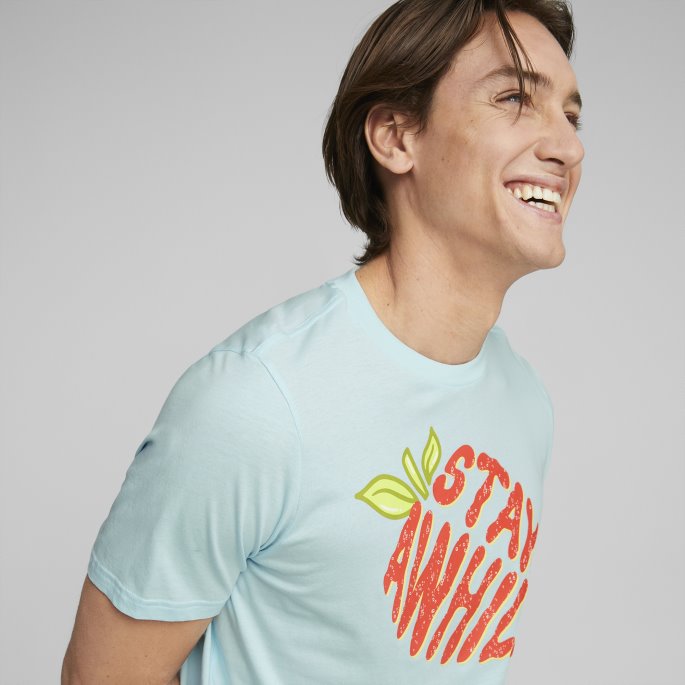 Puma På Tilbud Light Aqua Summer Squeeze Grafisk T-skjorte For Menn