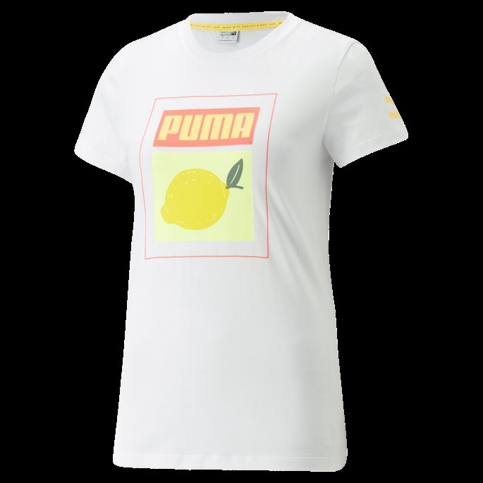 Puma På Tilbud Hvit Sommer Squeeze Grafisk T-skjorte For Kvinner