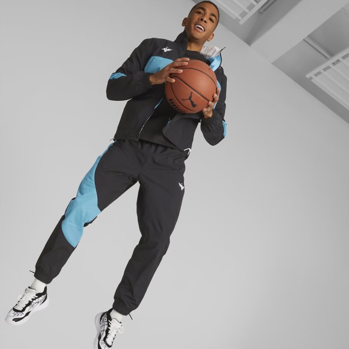 Black-sunset Glow Puma På Tilbud Melo Clyde Basketball Jakke Menn