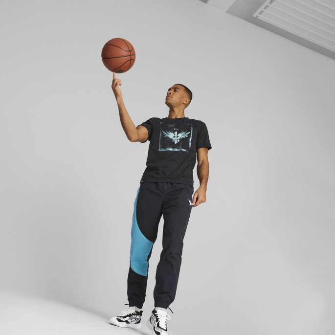 Black-sunset Glow Puma På Tilbud Melo Clyde Basketball Herrebukser