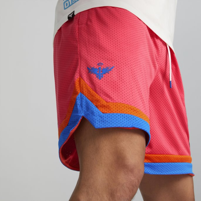 Puma På Salg Hot Coral Melo One Stripe Basketballshorts Menn
