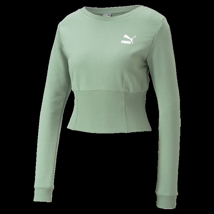 Puma På Tilbud X Pamela Reif Classics Crewneck Sweatshirt Dame Granittgrønn