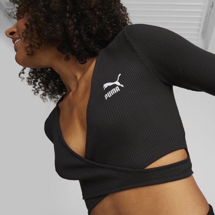 Puma På Tilbud X Pamela Reif Classics Cutout Wrap Top Dame Svart
