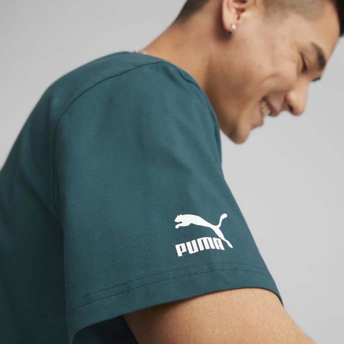 Puma På Salg Team Grafisk Tee Menn Varsity Green